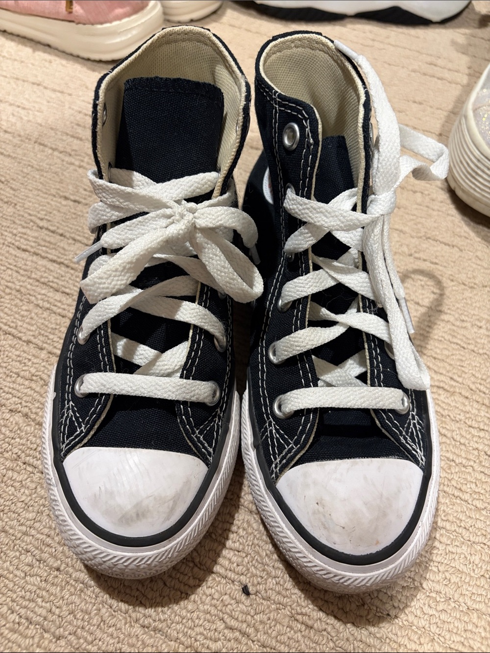 Converse Kids Black and White High Top Sneakers